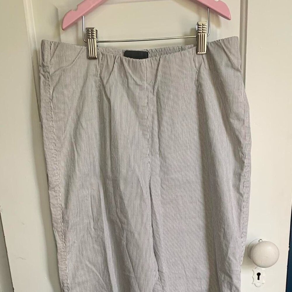 OSKA straight leg striped linen pants